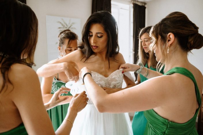 préparatifs de la mariée